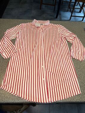 Hanna Andersson Red and White Striped Nightshirt